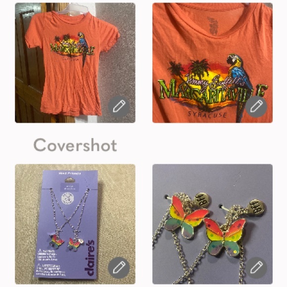 SYRACUSE MargaritaVille Jimmy Buffett tee szS+Claire’s BFF boutique🦋necklaces - Picture 1 of 10